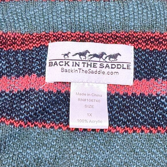 Back In The Saddle Southwestern Aztec Front Womens Size 1X Open Cardigan Poncho - Picture 2 of 7